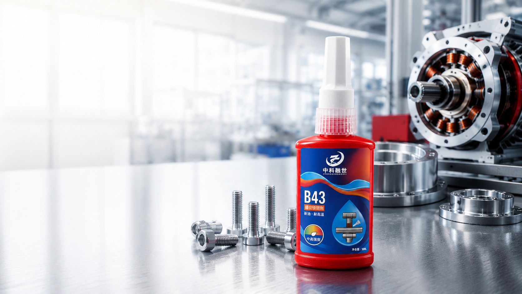 B43 anaerobic threadlocker in a precision motor assembly environment